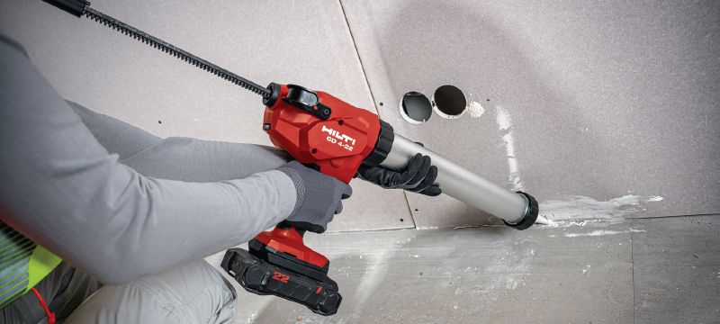 Nuron CD 4-22 Cordless caulking dispenser Powerful battery-powered caulking dispenser for a wide variety of sealants, caulks and adhesives (Nuron battery platform) Applications 1