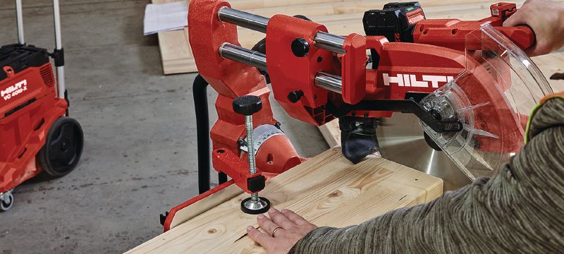 SM 60-22 cordless Mitre Saw Dual-bevel sliding compound Mitre Saw with a cross cut capacity up to 100x355mm│4x 13-3/4 (Nuron battery platform) Applications 1