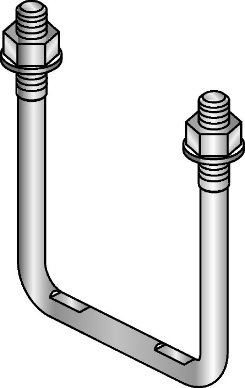 MIA-BO u-bolt hot-dip galvanised (HDG) u-bolt for fastening pipe shoes to MI girders