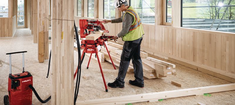 SM 60-22 cordless Mitre Saw Dual-bevel sliding compound Mitre Saw with a cross cut capacity up to 100x355mm│4x 13-3/4 (Nuron battery platform) Applications 1