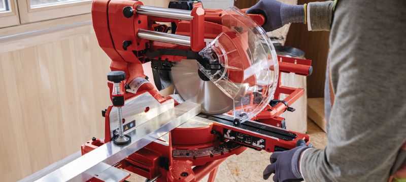 SM 60-22 cordless Mitre Saw Dual-bevel sliding compound Mitre Saw with a cross cut capacity up to 100x355mm│4x 13-3/4 (Nuron battery platform) Applications 1